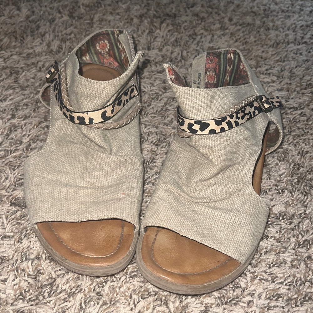 Blowfish Cheetah Strap Sandals